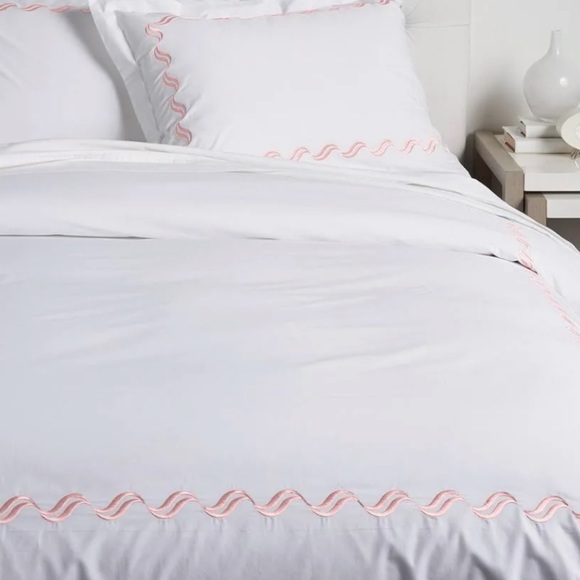 Westport Home Scroll Embroidered 100% cotton Duvet Set - Picture 7 of 7